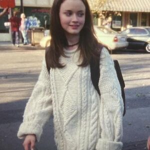 Women’s White / Cream Oversized Sweater – Rory Gilmore Inspired Fall Look